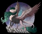 clothing feathered_wings feathers female feral green_hair hair hooves solo standing wings purplesplash1372 mythology equid equine mammal mythological_creature mythological_equine pegasus 2017 alpha_channel digital_media_(artwork)