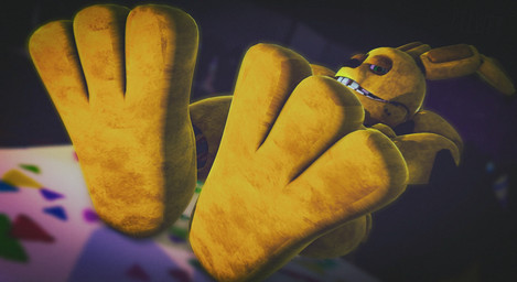 3_toes anthro bow_tie chair close-up feet foot_fetish foot_focus furniture green_eyes half-closed_eyes hands_behind_head hindpaw inside looking_at_viewer machine male narrowed_eyes paws presenting rabbit_ears resting soles solo teasing teeth toes yellow_body pe1wer five_nights_at_freddy's scottgames spring_bonnie_(fnaf) animatronic lagomorph leporid mammal rabbit robot robot_anthro 3d_(artwork) digital_media_(artwork) hi_res