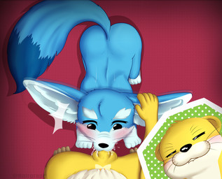 4_fingers 4_toes 5_fingers all_fours anthro anthro_on_feral anthro_penetrating anthro_penetrating_feral balls bestiality bite biting_lip biting_own_lip black_eyes black_nose blue_body blue_fur blush bodily_fluids cum cum_from_mouth cum_in_mouth cum_inside cum_on_balls cum_on_face cum_on_penis cutaway dipstick_tail dotted_background duo ear_grab eyebrows eyes_closed feet fellatio feral feral_penetrated fingers fur genital_fluids genitals interspecies male male/male male_penetrated male_penetrating male_penetrating_male markings motion_lines multicolored_tail oral pattern_background penetration penile penis self_bite sex simple_background tail tail_markings thick_eyebrows toes whiskers white_body white_fur yellow_balls yellow_body yellow_fur yellow_penis apinkgrape cute_high_earth_defense_club_happy_kiss! cute_high_earth_defense_club_love! furanui_(character) karls_(character) canid canine fennec_fox fox mammal mustelid otter true_fox 2020 hi_res brother_(lore) brothers_(lore) incest_(lore) sibling_(lore)