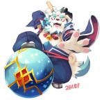 4_fingers anthro claws clothed clothing fangs fingers male open_mouth simple_background solo teeth white_background lowerkuo asian_mythology east_asian_mythology japanese_mythology lifewonders mythology tokyo_afterschool_summoners agyo_(tas) foo_dog komainu mammal yokai 1:1 2018