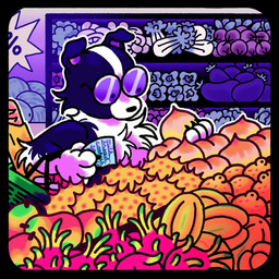 ambiguous_anthro ambiguous_gender anthro baguette basket blue_body blue_fur bread container detailed_background eyewear food fruit fur holding_food holding_fruit holding_object holding_paper looking_at_food looking_at_object note paper plant purple_eyewear purple_sunglasses shopping shopping_basket solo sunglasses supermarket text toony vegetable polychaete_(artist) border_collie canid canine canis collie domestic_dog herding_dog mammal pastoral_dog sheepdog 1:1 2024 digital_drawing_(artwork) digital_media_(artwork) hi_res