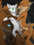 anthro bedroom_eyes blue_eyes blue_tongue breasts creepy dominant dominant_female fellatio female feral fluffy fur glowing glowing_eyes group group_sex hivemind male male/female narrowed_eyes oral orange_body orange_fur orgy penile restrained seductive sex smile tongue white_body white_fur timor the_tiny_hungering_vulpines_(spottea) alien canid canine devouring_swarm fox inanis_(species) mammal 3:4 hi_res