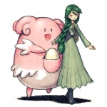 duo female simple_background white_background may_dog nintendo pokemon blissey generation_2_pokemon human mammal pokemon_(species) 1:1 low_res