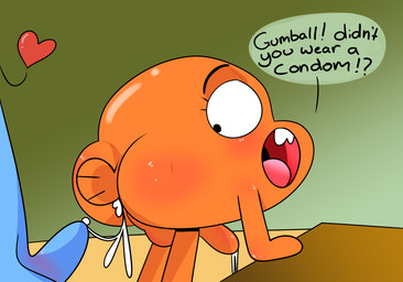 :o after_sex anal anthro anus backsack balls blush bodily_fluids body_blush butt butt_blush classroom cum cum_in_ass cum_inside cum_on_anus cum_on_butt cum_on_penis cum_string dialogue duo erection exclamation_point fur genital_fluids genitals heart_symbol inside looking_back looking_down male male/male male_penetrated male_penetrating male_penetrating_male on_model open_mouth orgasm penetration penis presenting presenting_hindquarters question question_mark school sex solo_focus standing teeth text tongue toony young ardidon cartoon_network the_amazing_world_of_gumball darwin_watterson gumball_watterson aquatic domestic_cat felid feline felis fish mammal english_text brother_(lore) pseudo_incest_(lore) sibling_(lore)