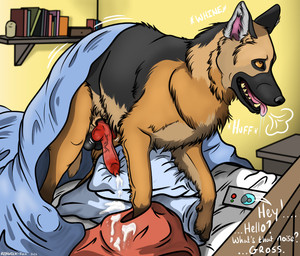after_transformation anatomically_correct anatomically_correct_genitalia animal_genitalia animal_penis balls bed black_balls black_sheath_slit bodily_fluids breath canine_genitalia canine_penis cellphone cum drooling electronics erection feral feral_transformation furniture genital_fluids genitals grinding humping knot knot_root knotted_penis male male_feral masturbation open_mouth orange_eyes panting penile penile_masturbation penis phone phone_call pillow pillow_humping saliva sheath sheath_slit smartphone solo text transformation renwick-fox_(artist) canid canine canis domestic_dog german_shepherd herding_dog mammal pastoral_dog absurd_res colored digital_drawing_(artwork) digital_media_(artwork) english_text hi_res