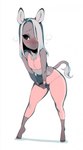 anthro blush bottomwear bra clothing femboy hair hair_over_eye hooves long_hair male matching_outfit midriff one_eye_obstructed pants shadow simple_background solo sports_bra standing underwear white_background yoga_pants frenky_hw rin_(frenky_hw) asinus donkey equid equine mammal digital_media_(artwork) hi_res shaded