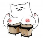 anthro bongo_drum breast_rest breasts drum female musical_instrument nipples pawpads percussion_instrument simple_background smug solo what white_background why glacierclear bongo_cat domestic_cat felid feline felis mammal compression_artifacts digital_drawing_(artwork) digital_media_(artwork) hi_res meme source_request