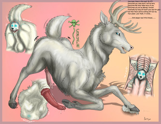 anal anal_vore animal_genitalia antlers anus balls bloated bodily_fluids bone bulge butt claws cock_vore cum cum_transformation dialogue digested digestion drooling duo fatal feral flesh forced gaping genital_fluids genitals glowing glowing_eyes hooves horn magic male male/male male_pred open_mouth oral_vore paws penetration penile penis raised_tail reformation safton saliva scared sheath skull slime smug swallowed tail teasing teeth text tongue transformation vore wet arcticdunx dunx pirk arctic_fox canid canine deer fox mammal true_fox absurd_res english_text hi_res