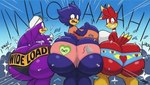 anthro ass_to_ass big_breasts big_butt breast_squish breasts breasts_frottage butt butt_expansion clothed clothing expansion feathers female group huge_breasts huge_butt hyper hyper_butt public shirt squish tail tail_feathers topwear trio tansau banjo-kazooie rareware sega sonic_riders sonic_the_hedgehog_(series) busty_bird kazooie wave_the_swallow avian bird breegull corvid corvus_(genus) crow hirundinid oscine passerine swallow_(bird) 2023 absurd_res hi_res meme