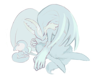 ambiguous_gender anthro antlers big_ears biped blush blush_stickers chest_tuft curled_up digitigrade duo eyes_closed feral fluffy fluffy_tail fur head_wings horn huge_wings lying mouthless multicolored_body multicolored_fur neck_tuft notched_ear on_side size_difference sleeping tail tan_body tan_fur teal_body teal_fur tuft unusual_wing_placement wings gemini_kirby kirby_(series) nintendo elfilin fecto_elfilis alien chinchilla chinchillid mammal rodent starling_(kirby) digital_drawing_(artwork) digital_media_(artwork) digital_painting_(artwork) hi_res painting_(artwork) male_(lore)