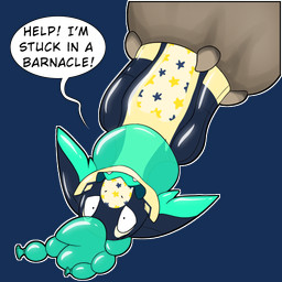 balloon blue_body dialogue inflatable looking_at_viewer open_mouth pool_toy shocked speech_bubble star_pattern telegram_sticker text trapped symrea animate_inanimate aquatic arthropod barnacle crustacean living_inflatable maxillopod 1:1 alpha_channel english_text