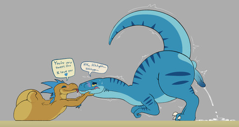anthro anthro_on_feral balls bestiality big_butt blush bodily_fluids bubble_butt butt cum dialogue duo ejaculation erection face_lick feral genital_fluids genitals huge_butt humanoid_genitalia humanoid_penis licking male male/male nude penis raised_tail size_difference speech_bubble tail text tongue mukihyena halo_(series) microsoft xbox_game_studios kiggy one_(mukihyena) alien dinosaur dromaeosaurid kig-yar prehistoric_species reptile ruuhtian_(kig-yar) scalie theropod utahraptor digital_media_(artwork) english_text hi_res