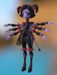 anthro female multi_arm multi_eye multi_limb riding_crop smile solo whip wo262 undertale undertale_(series) muffet arachnid arthropod spider 2016 3d_(artwork) digital_media_(artwork) hi_res