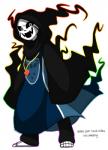 alternate_universe bone clothed clothing jewelry locket male necklace not_furry robe sharp_teeth skeleton skull smile solo teeth text friisans altertale undertale undertale_(series) gaster gaster_(altertale) animated_skeleton undead absurd_res digital_media_(artwork) english_text hi_res