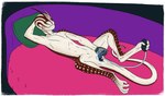 antennae_(anatomy) blue_penis brown_body brown_skin cloacal_penis cloacal_plug clothing facial_stripes feet furniture genitals gloves green_eyes green_pillow hand_behind_head handwear herm inflatable_buttplug intersex lying masturbation multicolored_body multicolored_skin on_back penis pillow plug_(sex_toy) plug_insertion prehensile_feet sex_toy sofa solo spots toes two_tone_body two_tone_skin white_body white_skin white_spots ramul alien humanoid serkanian hi_res