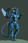 ambiguous_gender anthro claws featureless_crotch horn looking_at_viewer machine nude pose simple_background smile solo standing tail wings yellow_eyes talynn mythology curus_keel android dragon mechanical_dragon mythological_creature mythological_scalie robot scalie 2017 digital_media_(artwork) hi_res pinup shaded