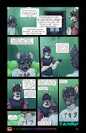 absurd_res anthro bastionshadowpaw canid canine canis clothed clothing comic dialogue duo english_text fur furniture hair hi_res male mammal simple_background sofa text