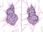 ambiguous_gender bed_sheet bedding blush dakimakura lying multiple_poses pose solo sprawled sprawled_out くわちゃ nintendo pokemon generation_1_pokemon goo_creature grimer pokemon_(species) 4:3 dakimakura_design hi_res