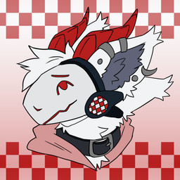 anthro clothing ear_piercing femboy hoodie horn inner_ear_fluff machine male piercing solo topwear tuft kirablue five_guys five_guys_(character) protogen 1:1 hi_res