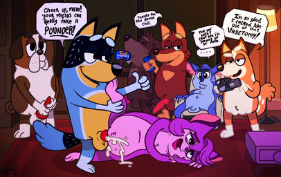 3_toes 4_fingers alcohol anthro anthro_on_anthro anthro_penetrated anthro_penetrating anthro_penetrating_anthro arm_tuft armchair ball_tuft balls beer being_watched beverage big_balls big_eyes big_penis biped black_body black_eyes black_fur black_nose black_tail black_text blue_balls blue_body blue_eyebrows blue_fur blue_markings blue_nose blue_penis blue_tail bodily_fluids brown_body brown_ears brown_eyebrows brown_fur brown_nose brown_tail camera can carpet chair cheek_tuft chest_tuft chin_tuft container cuckold cuckquean cum cum_in_vagina cum_inside cum_on_ground cum_splatter curled_tail dark_body dark_fur dialogue door drinking drinking_alcohol ellipsis erection extended_arms eyebrows eyes_closed facial_tuft featureless_chest feet female female_penetrated fingerless_(marking) fingers flat_chested floor floppy_ears fur fur_tuft furniture genital_fluids genitals gesture glistening glistening_nose gloves_(marking) group hair half-closed_eyes hand_gesture hand_on_own_penis hand_on_penis head_tuft holding_camera holding_can holding_container holding_object husband infidelity inside internal_wall interspecies iris knot lamp leaning leaning_backward leg_glider_position leg_grab leg_markings light_body light_fur light_hair looking_at_another looking_pleasured lying lying_on_ground male male/female male_penetrating male_penetrating_female markings masturbation mature_anthro mature_female mature_male monotone_balls monotone_genitals monotone_hair monotone_knot monotone_penis monotone_tail mouth_closed multicolored_body multicolored_fur name_drop name_in_dialogue narrowed_eyes no_pupils notched_ear nude nude_anthro nude_female nude_male on_chair on_ground on_side open_mouth open_smile orange_body orange_fur orange_inner_ear orange_markings orange_tail overweight overweight_anthro overweight_female overweight_male penetration penile penile_masturbation penis penis_grab penis_size_difference pink_body pink_fur pink_markings plantigrade plump_labia pointy_ears prick_ears pupils purple_body purple_ears purple_eyebrows purple_fur purple_hair purple_nose raised_eyebrow raised_leg recording red_knot red_penis red_tongue saggy_balls sex shadow shadowed_eyes short_hair short_tail shoulder_tuft sitting sitting_on_armchair sitting_on_chair small_penis smile smiling_at_another snout socks_(marking) speech_bubble spots spotted_markings spotted_tail spread_legs spreading standing straight_legs tail tail_markings talking_to_another tan_eyebrows text text_emphasis text_on_can text_on_container thanking thick_eyebrows thigh_grab thumbs_up toes tongue tuft two_tone_body two_tone_fur two_tone_tail underline vaginal vaginal_penetration voyeur vulva wall_(structure) white_balls white_body white_fur white_markings white_pupils white_sclera white_speech_bubble white_spots white_text wife yellow_body yellow_fur yellow_inner_ear giovannidamilano bluey_(series) chip_chilla_(series) bandit_heeler chilli_heeler chinny_chilla chum_chum_chilla cornelius_(bluey) fido_(bluey) rusty's_dad_(bluey) australian_cattle_dog australian_kelpie bird_dog bulldog canid canine canis cattledog chinchilla chinchillid domestic_dog herding_dog hunting_dog labrador mammal mastiff molosser pastoral_dog retriever rodent sheepdog 2025 crossover digital_drawing_(artwork) digital_media_(artwork) english_text signature