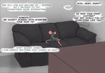 anthro butt casting_couch femboy fur furniture hair interview male sofa solo tail text archerteamr_artist disney pixar ratatouille remy_(ratatouille) mammal murid murine rat rodent digital_media_(artwork) english_text