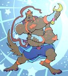 magical_boy male mighty_princes moon_stick muscular muscular_male solo rickleone gnoll hyena mammal hi_res