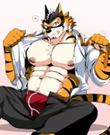 abs anthro clothing fur male mask muscular muscular_anthro muscular_male nipples pecs solo underwear bearlovestiger13 lifewonders live_a_hero ryekie_(live_a_hero) felid mammal pantherine tiger hi_res