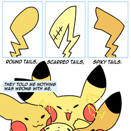 ambiguous_gender electricity feral group mostly_offscreen_character multicolored_body sexual_dimorphism surgical_suture tail text yellow_body postmanic nintendo pokemon generation_1_pokemon pikachu pokemon_(species) 1:1 archived_source english_text hi_res