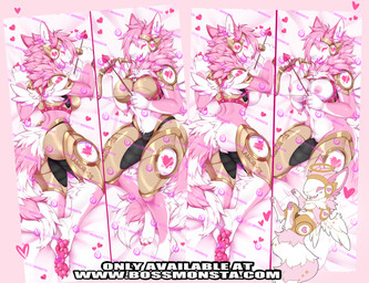 anthro body_pillow dakimakura female fluffy harness holidays machine pawpads pillow simple_background solo conditional_dnp teranen boss_monsta valentine's_day protogen 2026 distracting_watermark hi_res watermark