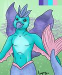 abstract_background alternate_species ambiguous_gender anthro blue_body blue_scales color_swatch feathers fin gills mermaidification pokemorph purple_eyes scales solo split_form summer swimming underwater water arayna nintendo pokemon teraunce articuno avian bird fish generation_1_pokemon legendary_pokemon marine merfolk pokemon_(species) 2015 hi_res model_sheet