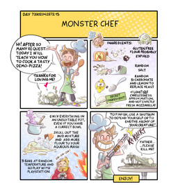 2_horns 3_fingers 4_panel_comic 5_fingers ambiguous_gender apron beard black_body black_bottomwear black_clothing black_eyes black_pants blonde_beard blonde_eyebrows blonde_facial_hair blonde_hair blue_clothing blue_eyes blue_hat blue_headwear blue_shirt blue_topwear bottomwear box brown_horn chair chef_hat cigarette cigarette_in_mouth cigarette_smoke clothed clothed_human clothed_male clothing container controller cooking_pot curved_horn cutlery derp_eyes dialogue dust_cloud eyebrow_through_hair eyebrows eyelashes eyes_closed facial_hair feral fingers flag flag_(object) food footwear fully_clothed fully_clothed_human fully_clothed_male furniture game_controller green_apron green_body green_clothing green_footwear green_socks group gun hair hat headgear headwear heart_symbol holding_controller holding_flag holding_gun holding_object holding_ranged_weapon holding_shotgun holding_spoon holding_weapon horn how-to italian_flag kitchen_utensils larger_human larger_male licking light loading_gun looking_at_viewer male male_human mismatched_socks motion_lines number object_in_mouth on_chair on_table onomatopoeia open_mouth open_smile pants pink_tongue plant playstation_controller purple_clothing purple_footwear purple_socks ranged_weapon red_chair requesting salt shirt short_hair shotgun sitting sitting_on_chair size_difference smaller_ambiguous smile smoke smoking smoking_cigarette socks sound_effects speech_bubble spoon standing table tail text text_box thanking thick_tail title tongue tools toothy_grin topwear translucent translucent_hair weapon white_wings wings yelling yelling_at_another yellow_sclera fabio_pochet ghibli playstation real_world sony_corporation sony_interactive_entertainment fabio_pochet_(character) arthropod bovid caprine elemental_creature flora_fauna fly_(animal) food_creature goat human insect living_lemon mammal soot_sprite_(ghibli) 2021 absurd_res colored comic digital_media_(artwork) english_description english_text hi_res lighting shaded