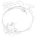 air_from_mouth air_inflation anthro belly belly_expansion belly_inflation belt big_belly blush blush_lines dialogue expansion hose hose_in_mouth hose_inflation huge_belly hyper hyper_belly inflation inflation_fetish kerchief male markings mask offscreen_character solo speech_bubble tail tail_markings tail_motion tailwag talking_to_another text kafrizzzle atlus megami_tensei megami_tensei_persona persona_(series) persona_5 sega morgana_(persona) domestic_cat felid feline felis mammal tuxedo_cat 2024 english_text hi_res monochrome