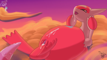 after_sex bodily_fluids cloud cum cum_in_vagina cum_inside cum_on_belly cum_on_body cum_on_face duo ejaculation erection female feral genital_fluids genitals looking_pleasured male male/female open_mouth outside penis sky smile tail text tongue vulva the_line_goat nintendo pokemon generation_3_pokemon latias latios legendary_pokemon mammal pokemon_(species) 16:9 4k absurd_res digital_media_(artwork) hi_res widescreen