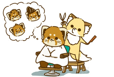 biped black_eyes black_nose brown_body chibi dot_eyes duo feral haircut simple_eyes sitting white_body shi_nominmin ailurid canid canine fox mammal red_panda 2023 hi_res