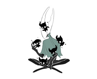 2_horns ambiguous_form ambiguous_gender anthro black_body carrying_another cloak clothing crossed_legs crosslegged_pose floating group holding_another holding_arm hollow_eyes horn looking_down looking_down_at_another on_head on_lap simple_background sitting size_difference white_background white_eyes white_face milktea25424633 hollow_knight_(franchise) team_cherry hollow_knight_(character) shadow_creature vessel_(species) chinese_description digital_drawing_(artwork) digital_media_(artwork)