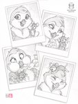 3_toes barefoot beak blush claws digitigrade duo feathers feet kerchief kerchief_only mostly_nude neckerchief neckerchief_only neckwear smile toes tongue tongue_out whiskers kacey evie_(ralenfox) tofu_(ralenfox) avian bird mammal mouse murid murine owl rodent 2021 traditional_media_(artwork)