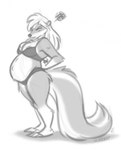 anthro belly bra breasts clothing female lingerie nipple_piercing nipples panties piercing pregnant pregnant_anthro pregnant_female solo struggling_to_fit underwear wardrobe_malfunction nicnak044 taki_(takikuroi) mammal mephitid skunk digital_media_(artwork) hi_res monochrome sketch