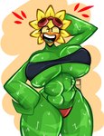 abs big_breasts black_clothing black_eyes black_mouth black_topwear bodily_fluids breasts clothing eyewear eyewear_on_head female flower freckled_face freckles goggles goggles_on_head green_body green_tongue hand_behind_head huge_breasts leaf leaf_arms logo looking_at_viewer muscular muscular_female muscular_humanoid not_furry open_mouth open_smile orange_face petal_hair petals plant pseudo_hair red_clothing red_eyewear red_goggles red_thong red_underwear simple_background smile smiling_at_viewer solo sweat tan_background teeth text thick_thighs thong three-quarter_view tight_clothing tongue topwear underwear white_background yellow_petals yellow_sclera danoldfp electronic_arts plants_vs._zombies plants_vs._zombies_heroes popcap_games solar_flare_(pvz) elemental_creature elemental_humanoid flora_fauna flower_creature humanoid plant_humanoid sunflower_(pvz) 2025 artist_logo artist_name cel_shading colored digital_media_(artwork) hi_res shaded