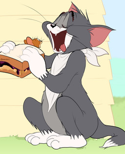 anthro bib bread duo eyes_closed food fur grass grey_body grey_fur happy in_bread jelly_(food) looking_at_another male open_mouth peanut_butter plant sandwich_(food) smile tail atori metro-goldwyn-mayer tom_and_jerry jerry_mouse thomas_cat domestic_cat felid feline felis house_mouse mammal mouse murid murine rodent tuxedo_cat hi_res