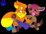 anthro clothing duo feet footwear hindpaw legwear male paws socks tickling marquis2007 nintendo pokemon marquis_the_eevee canid canine canis domestic_dog eevee generation_1_pokemon mammal pokemon_(species) 2010 4:3 alpha_channel