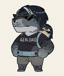 anthro bottomwear chibi clothed clothing duo eyewear female fur hair hands_on_hips male markings pants shirt simple_background spots spotted_body spotted_fur spotted_markings standing sunglasses topwear whisker_spots 2nckw3i ryuga_(2nckw3i) aquatic leopard_seal mammal pinniped seal daughter_(lore) father_(lore) father_and_child_(lore) father_and_daughter_(lore) parent_(lore) parent_and_child_(lore) parent_and_daughter_(lore)