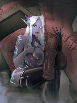 animal_genitalia animal_penis areola balls big_balls big_breasts big_penis breasts clothed clothing duo ear_piercing equine_genitalia equine_penis female genitals glowing glowing_eyes glowing_markings hair huge_balls huge_breasts huge_penis humanoid_pointy_ears legwear lips male male/female markings nipples not_furry_focus penis piercing pointy_ears purple_body saggy_balls skimpy solo_focus thick_thighs thigh_highs vein veiny_penis white_hair wide_hips devil_hs blizzard_entertainment warcraft aruin elf equid equine humanoid mammal nightborne absurd_res hi_res