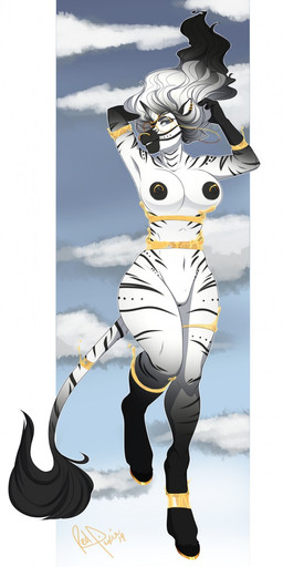 anthro breasts facial_piercing female genitals horn looking_at_viewer nipple_piercing nipples nose_piercing piercing septum_piercing smile solo vulva wide_hips redpixie mythology zahara_(providentia) equid equine hybrid mammal mythological_creature mythological_equine unicorn zebra hi_res
