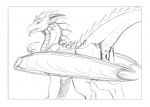 anus female feral genitals horn membrane_(anatomy) membranous_wings presenting pussy solo tail wings ausfer european_mythology mythology nixi dragon mythological_creature mythological_scalie scalie western_dragon 2012 black_and_white monochrome