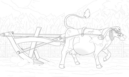 after_transformation ambiguous_gender belly big_belly blush breath farm farming feral harness panting solo teats udders working mrripper338 disney zootopia nick_wilde bovid bovine canid canine cattle fox hybrid mammal 5:3 absurd_res hi_res monochrome