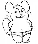 anthro barefoot biped briefs briefs_only buckteeth bulge clothed clothing detailed_bulge feet genital_outline male navel penis_outline smile solo teeth topless underwear underwear_only whiskers y-fronts nishi_oxnard oxynard cricetid hamster mammal rodent digital_drawing_(artwork) digital_media_(artwork) monochrome