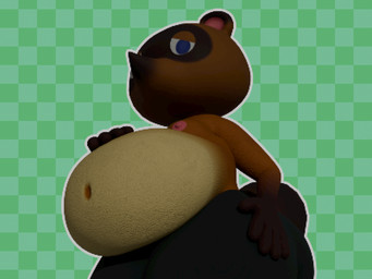 belly looking_at_viewer moobs morbidly_obese navel nipples no_shirt obese organs overweight pattern_background simple_background stomach colonthreeguy animal_crossing nintendo tom_nook_(animal_crossing) mammal procyonid raccoon 3d_(artwork) digital_media_(artwork)