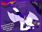anthro captured claws diving duo horn male male/male melee_weapon sword weapon wings conditional_dnp notkastar activision spyro_the_dragon max_(notkastar) sparx spyro animated short_playtime