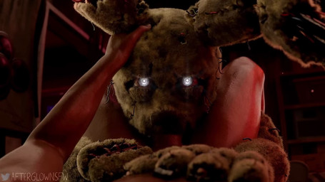 anthro deep_throat duo eye_contact fellatio first_person_view fluffy fur genitals glowing glowing_eyes half-closed_eyes hand_on_head humanoid_genitalia humanoid_penis inside legs_on_shoulders looking_at_another machine male male/male metal moan narrowed_eyes on_model oral oral_penetration penetration penile penis pov_blowjob sex shelf sound_effects top_pov wet wet_body wire afterglownsfw sound_warning metallicfox0_(va) opennsfwsp_(sfx) fazbear's_fright five_nights_at_freddy's five_nights_at_freddy's_3 scott_cawthon scottgames springtrap_(fnaf) animatronic human lagomorph leporid mammal rabbit robot 16:9 animated high_framerate loop short_playtime sound video widescreen