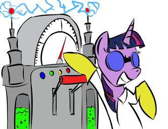 clothed clothing electricity eyewear female feral gloves goggles handwear horn machine pushbutton science simple_background smile solo teeth white_background rubrony friendship_is_magic hasbro my_little_pony mythology twilight_sparkle_(mlp) equid equine mammal mythological_creature mythological_equine unicorn digital_media_(artwork)